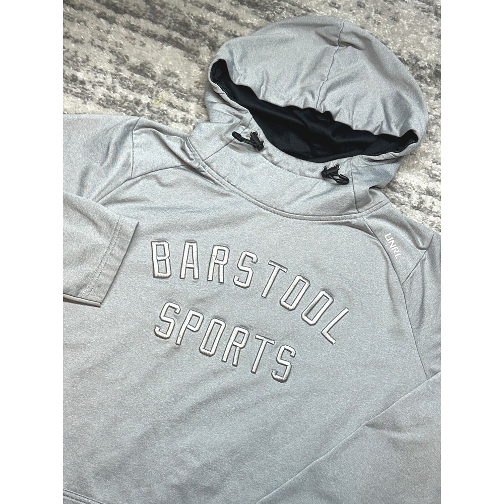 UNRL Barstool Sports Hoodie Men Large Gray Performance Pullover Sweatshirt